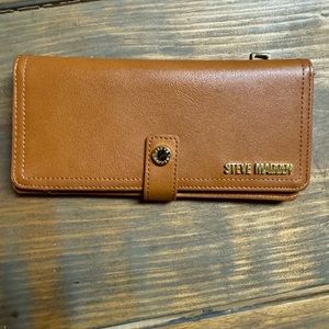Steve Madden Foldover Long Wallet - Cognac brown